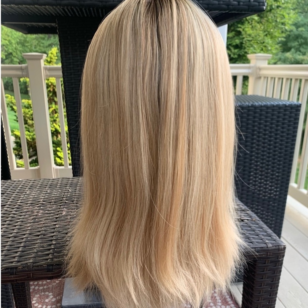 Madison Hair Collection Rooted Blonde Human Hair Topper